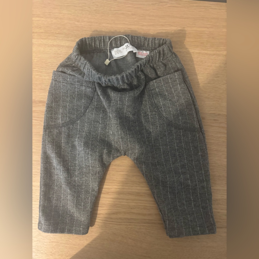 Zara Gray Pinstripe Kids Pants 3-6 months